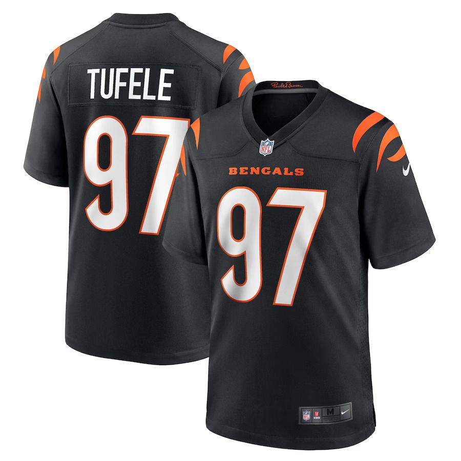 Men Cincinnati Bengals #97 Jay Tufele Nike Black Game Player NFL Jersey
